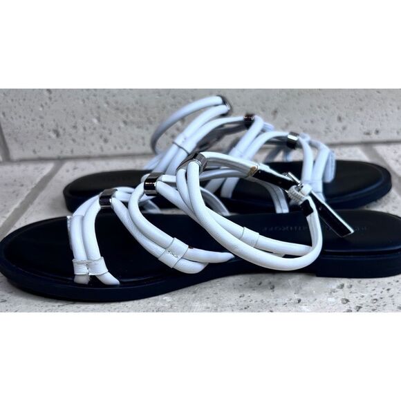Rebecca Minkoff Sarle White Leather Strappy Sandals Flats Size 7 - Picture 7 of 15